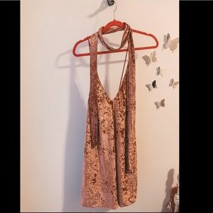Pink Crushed Velvet Shift Dress